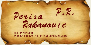 Periša Rakanović vizit kartica